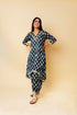 Ajrak Print High-Low Kurta Set
