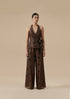 Sequined Halter Wrap Top and Trouser Set