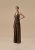 Sequined Halter Wrap Top and Trouser Set