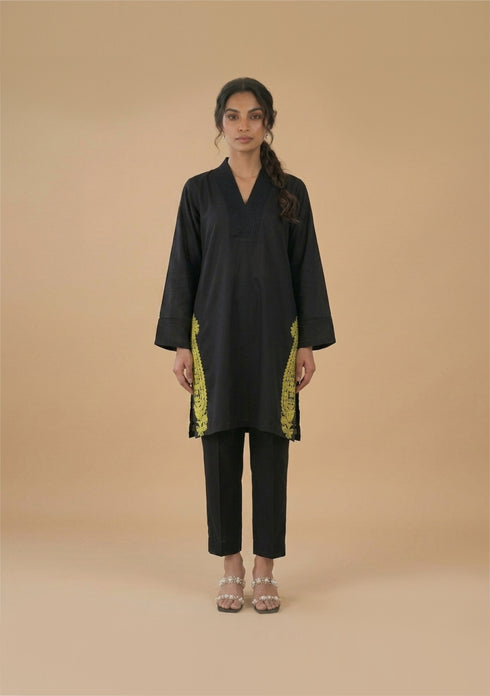 Lime Embroidered Kurta Set