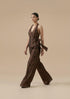 Sequined Halter Wrap Top and Trouser Set