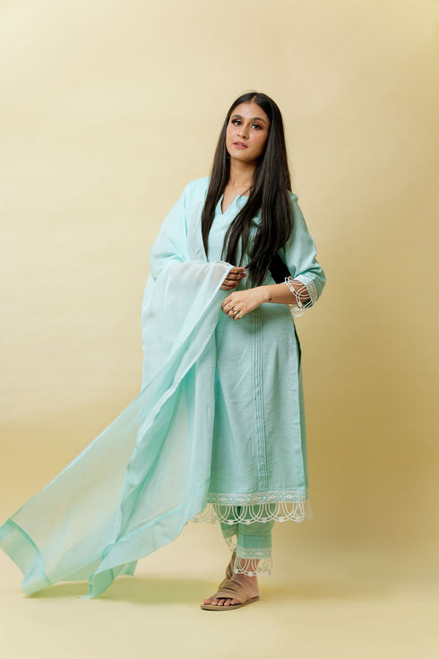 Lunar Pure Linen Comfort Suit, Powder Blue