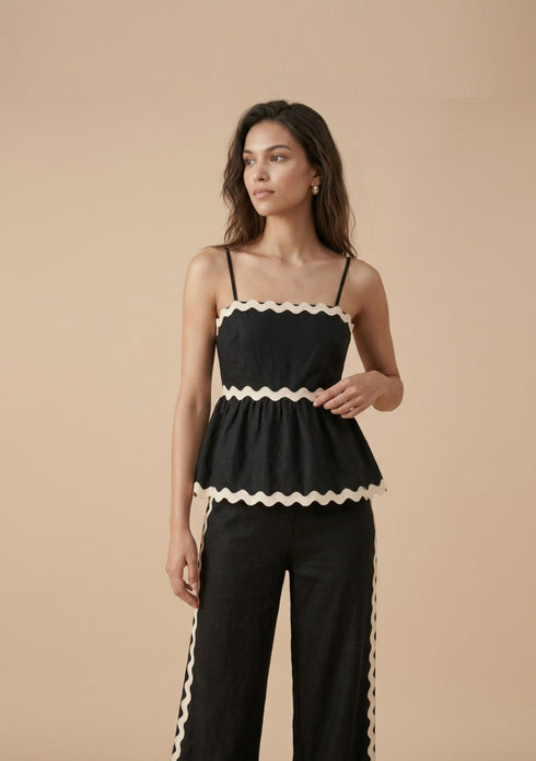 Scallop Peplum And Trouser Co-ord