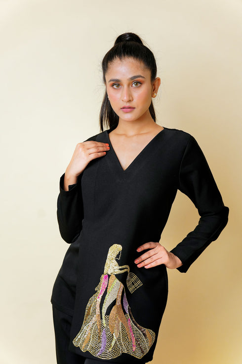 Doll House Hand Embroidered Co-ord Set