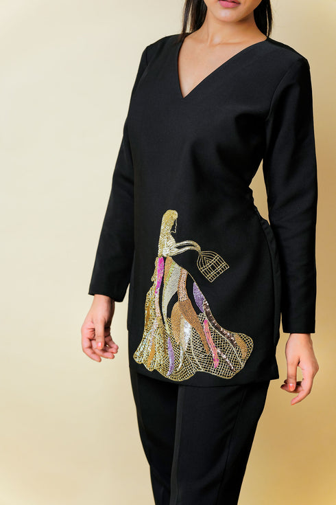 Doll House Hand Embroidered Co-ord Set