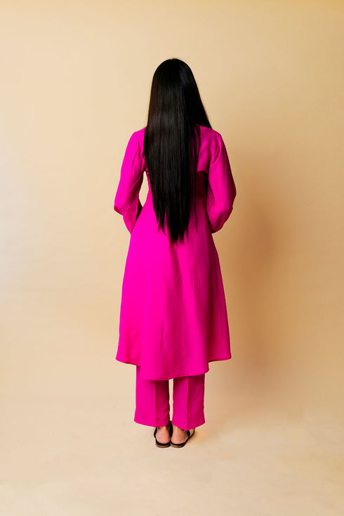 Starry Rain Hand Embroidered High-Low Kurta Set