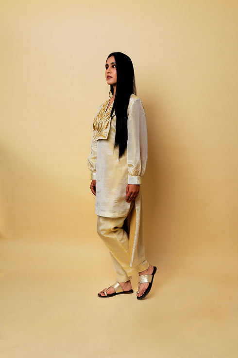 Organic Yoke Embroidered Kurta Set