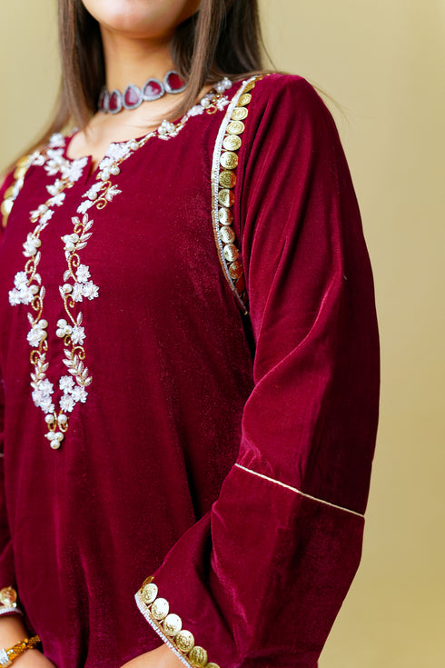 Kashmiri Kali Kurta Set