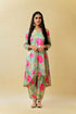 Bageecha Asymmetrical Kurta Set, Pistachio Green