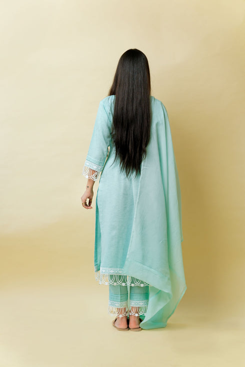 Lunar Pure Linen Comfort Suit, Powder Blue