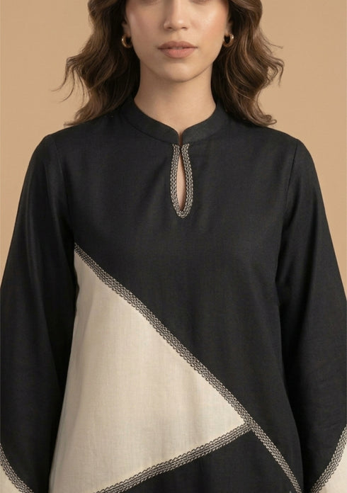 Geometric Colorblock Kurta Set