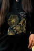 Flower Frame Hand Embroidered Linen Co-ord Set, Black