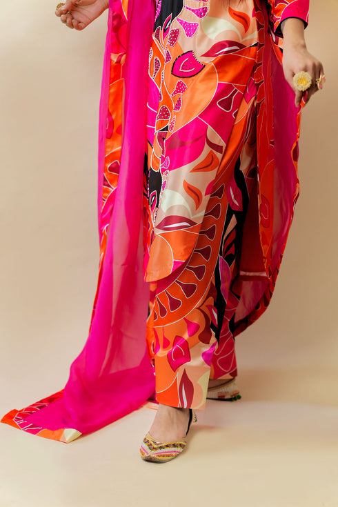 Protozoa Hand Embroidered Satin Silk Suit