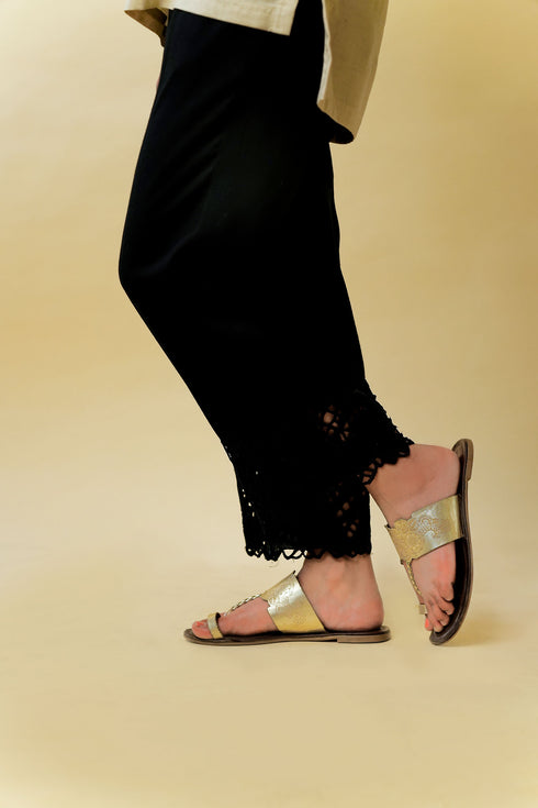 Organic Wing Collar Pure Linen Co-ord Set, Beige Black