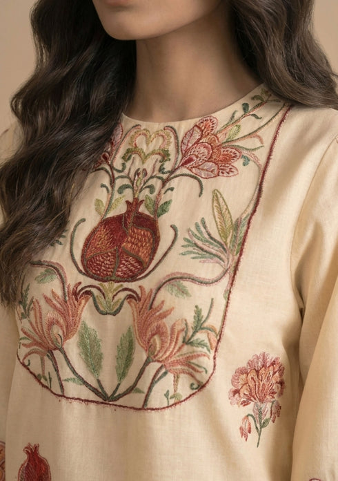 Pomegranate and Floral Embroidered Kurta Set