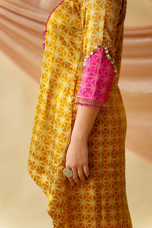 Bandhej Asymmetrical Salwar Set