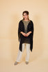 Drop Cut Drape Kaftan with Salwar, Black