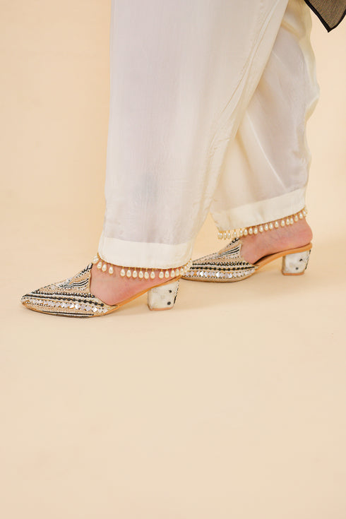 Drop Cut Drape Kaftan with Salwar, Green