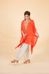 Drop Cut Drape Kaftan with Salwar, Orange