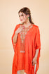Drop Cut Drape Kaftan with Salwar, Orange