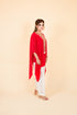 Drop Cut Drape Kaftan with Salwar, Red