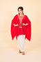 Drop Cut Drape Kaftan with Salwar, Red