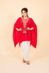 Drop Cut Drape Kaftan with Salwar, Red