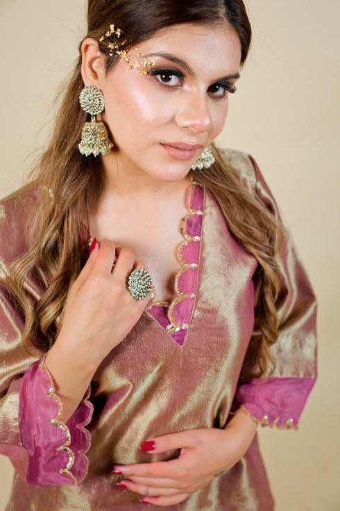 Wrinkled Whisper Kurta with Straight Pants