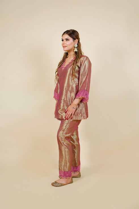 Wrinkled Whisper Kurta with Straight Pants