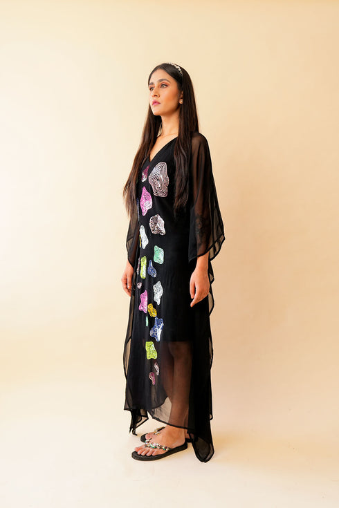 Multi-Verse Hand Embroidered Kaftan
