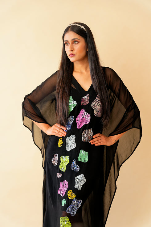 Multi-Verse Hand Embroidered Kaftan
