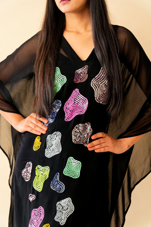 Multi-Verse Hand Embroidered Kaftan