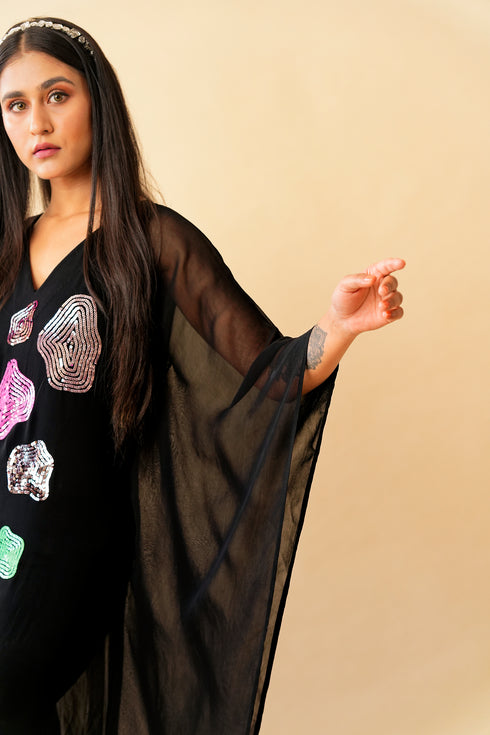 Multi-Verse Hand Embroidered Kaftan